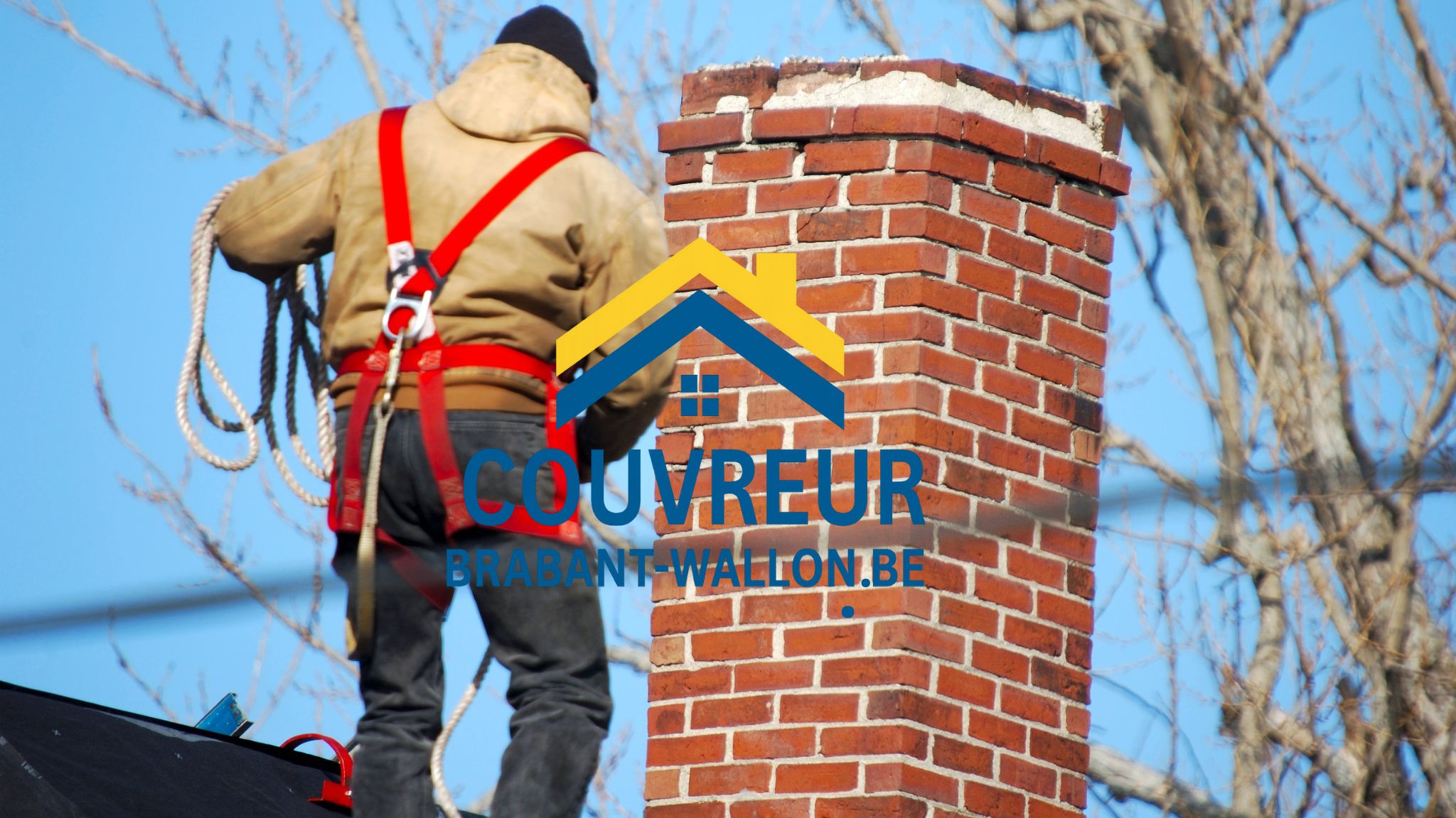 Cimentage cheminée sur toiture dans le Brabant wallon